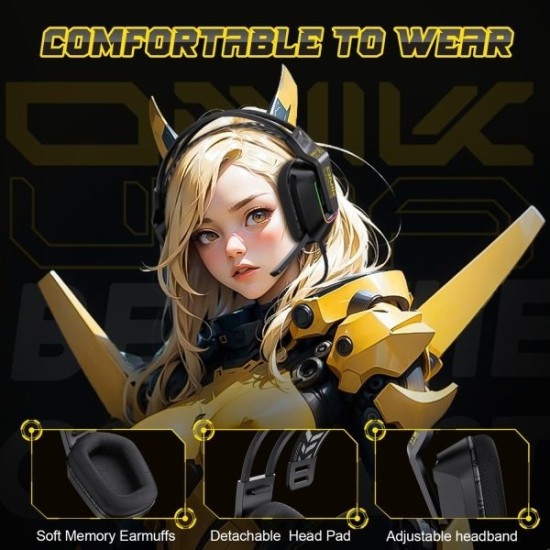 ONIKUMA X13 RGB Colorful Lighting Wired Gaming Headset with Microphone